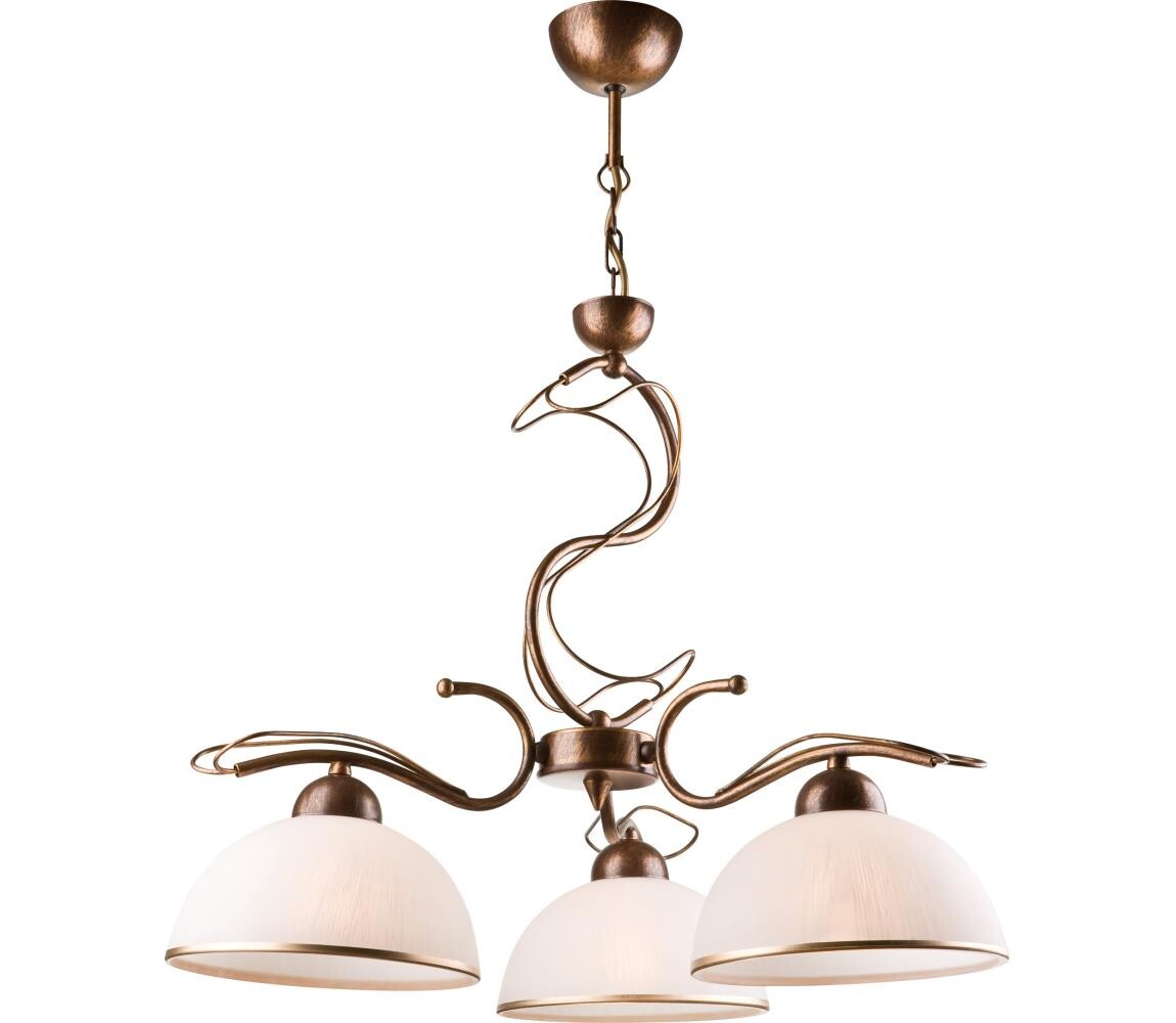 Lustr na řetězu COBRA 5xE27/60W/230V bronz/patina