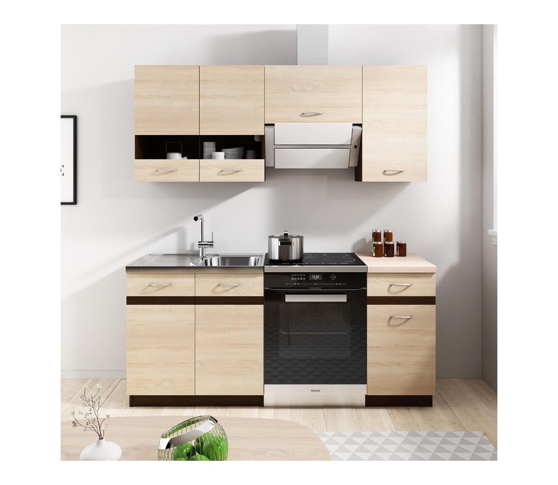 Wipmeb Sp. z o.o Kuchyňská linka VALERIA 180 cm hnědá/dub sonoma