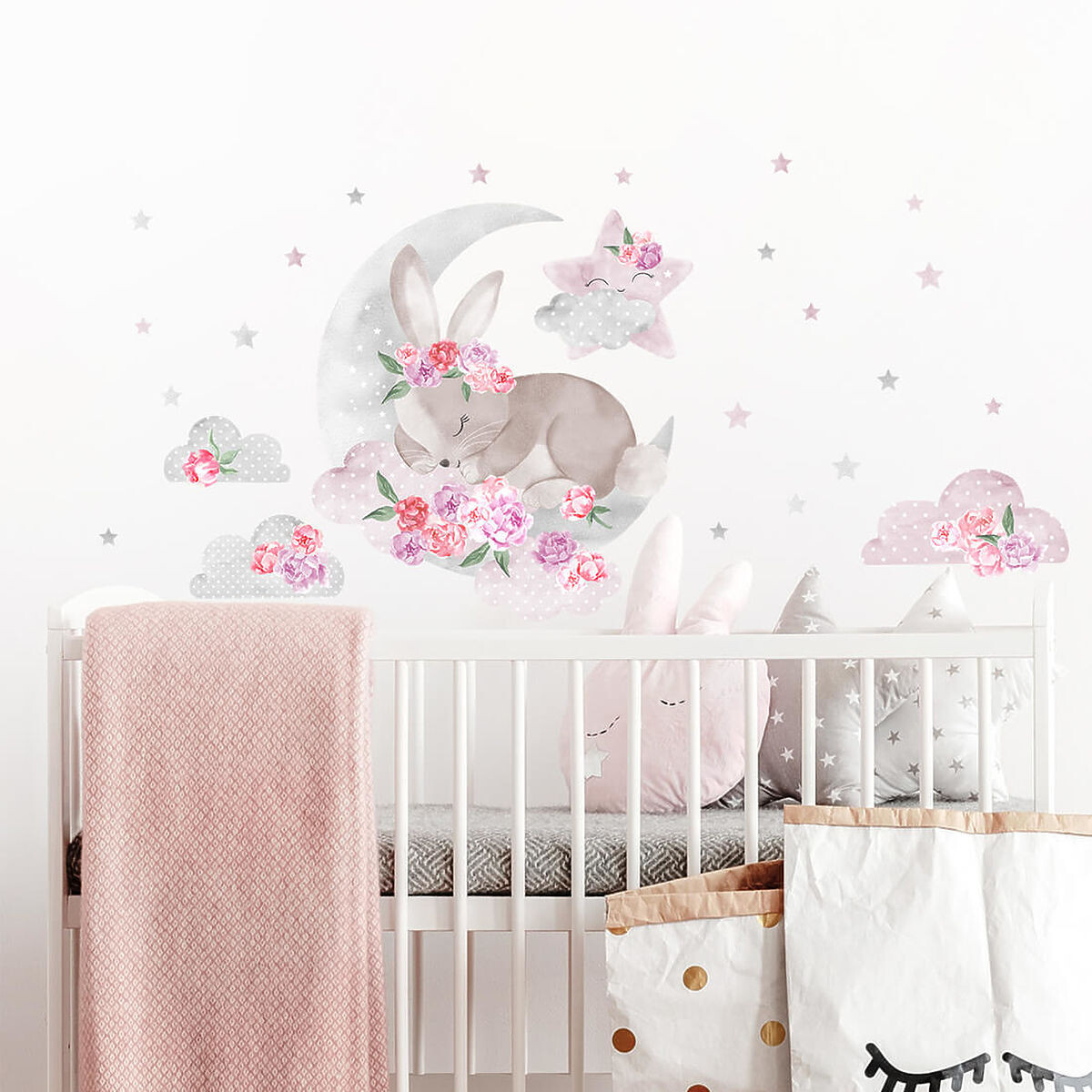 Samolepka na zeď PASTELOWE LOVE® wall sticker rabbit pink 34763-0,