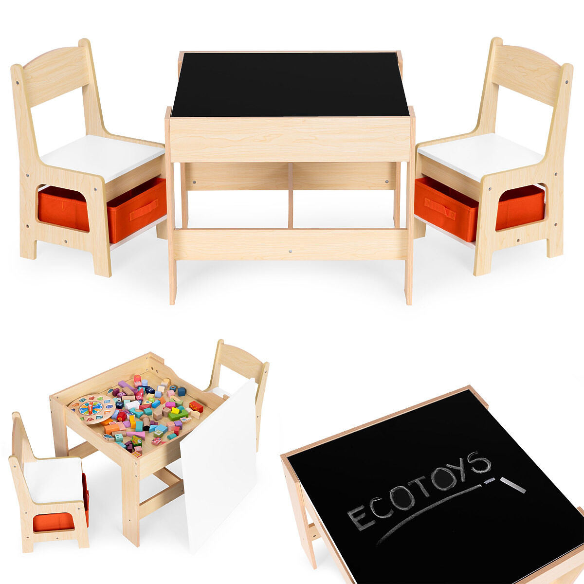 EcoToys dětský stůl se židlemi 37985