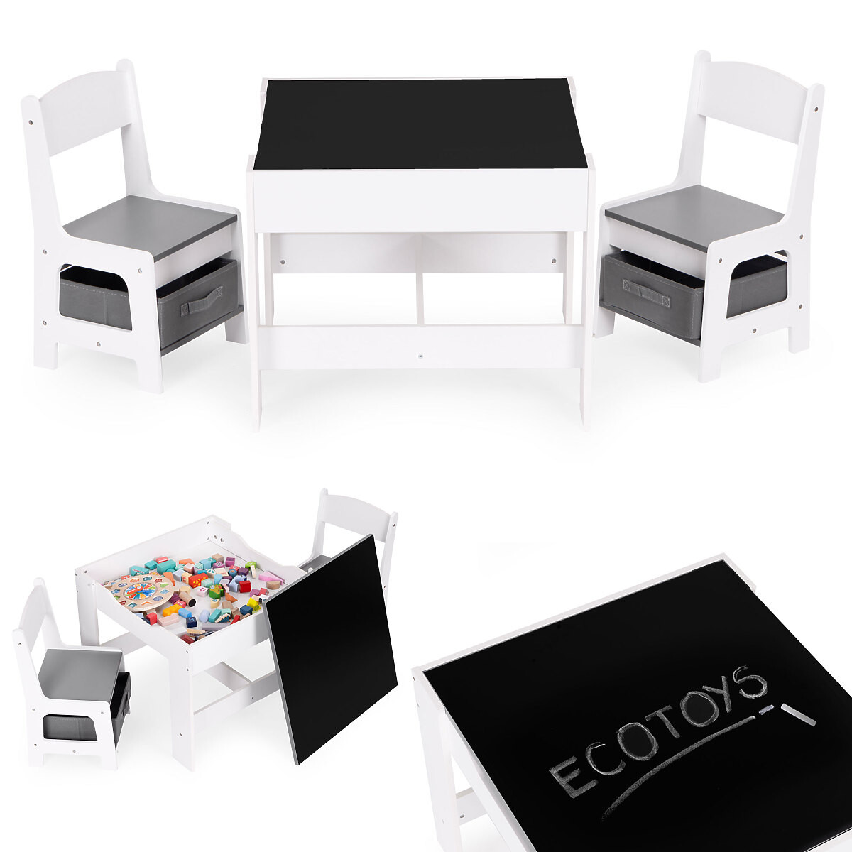 EcoToys dětský stůl se židlemi 37986