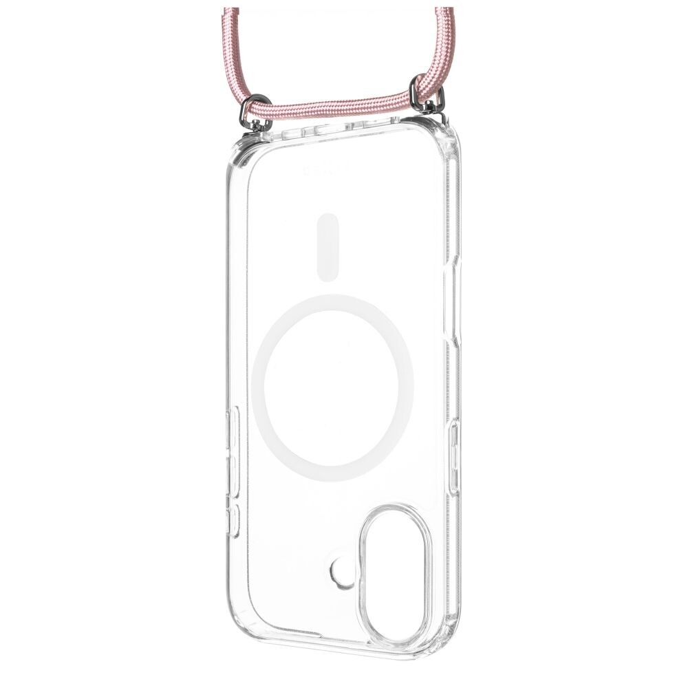 Pouzdro FIXED MagPure Neck s růžovou šňůrkou na krk pro Apple iPhone 17