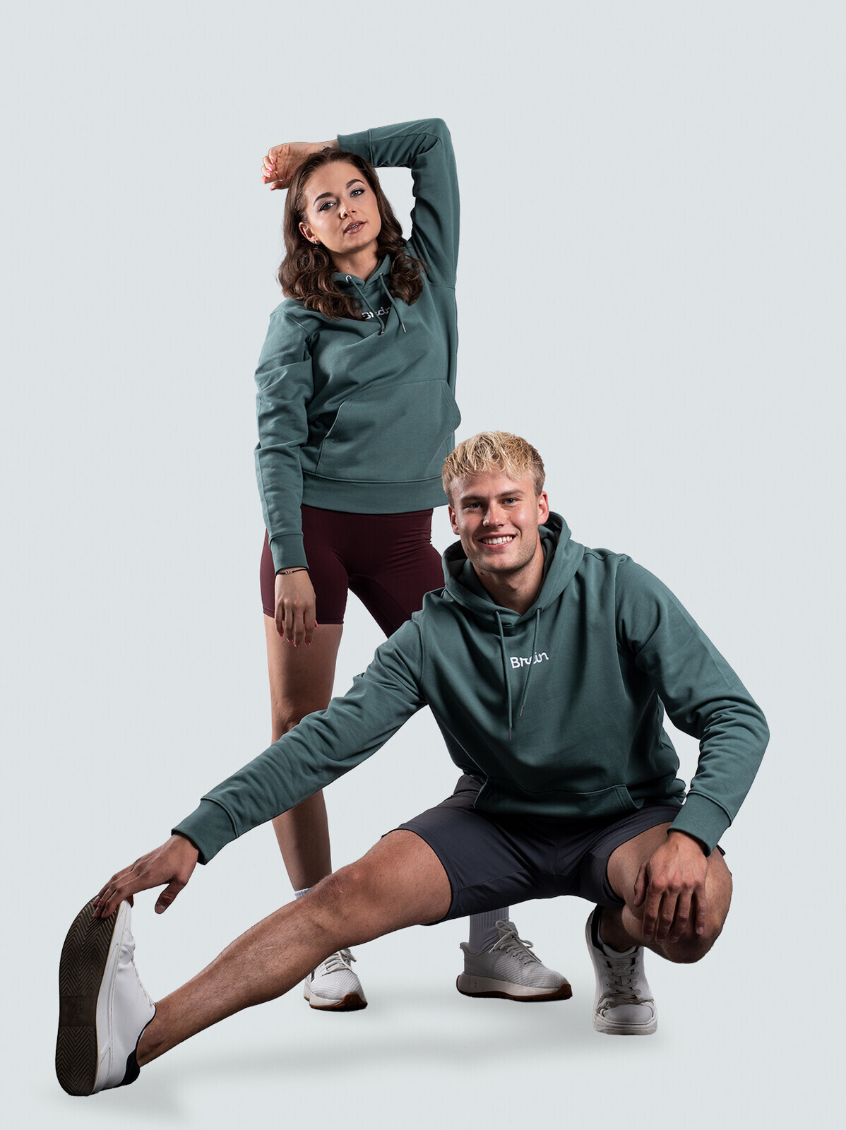 BrainMax Brain unisex mikina z BIO bavlny, malé logo, tlumená zelená Velikost: XL