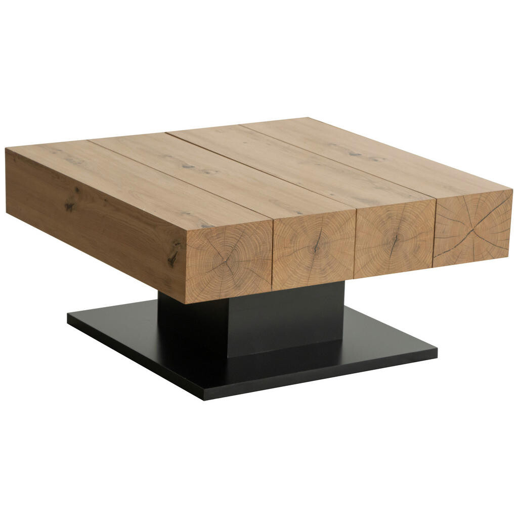 Carryhome KONFERENČNÍ STOLEK, černá, barvy dubu, kompozitní dřevo, 80/80/40 cm