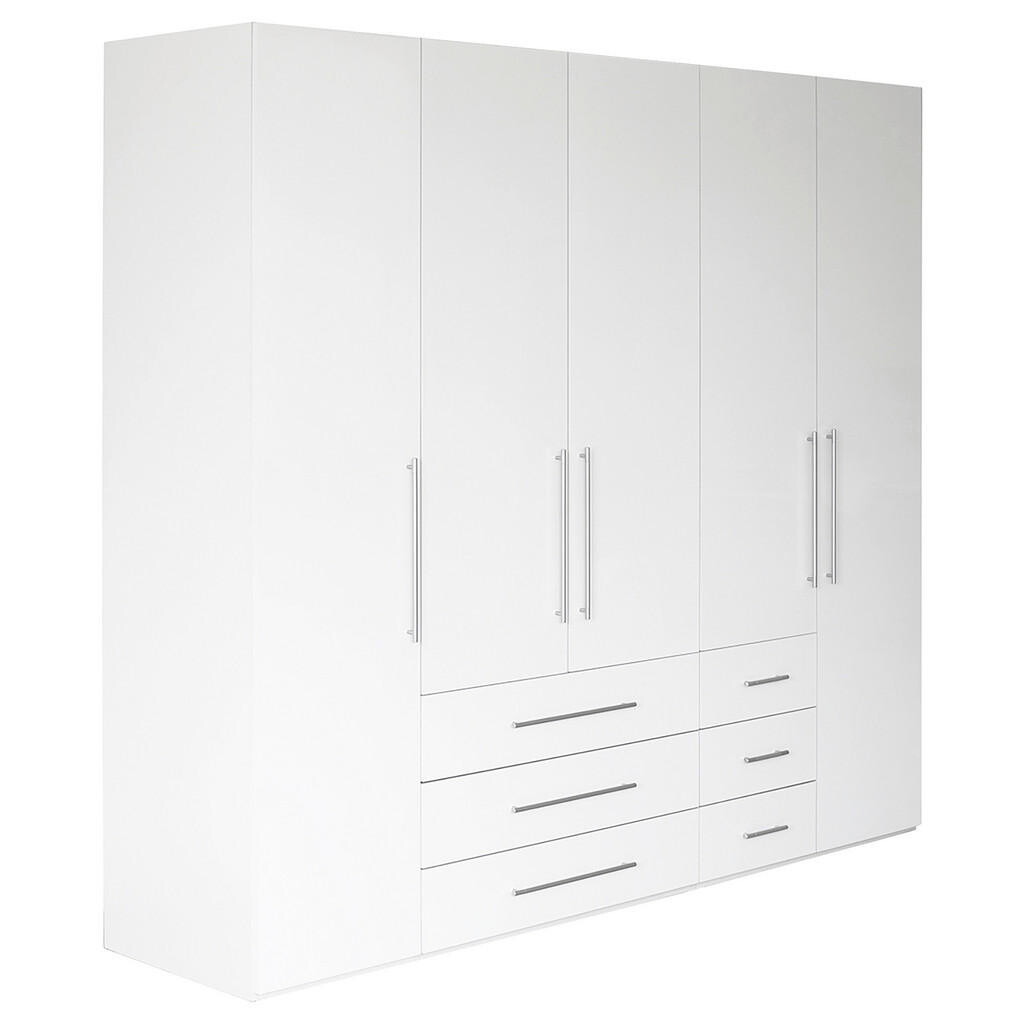 Xora ŠATNÍ SKŘÍŇ S OTOČNÝMI DVEŘMI, bílá, vysoce lesklá bílá, 244/218,6/59,4 cm