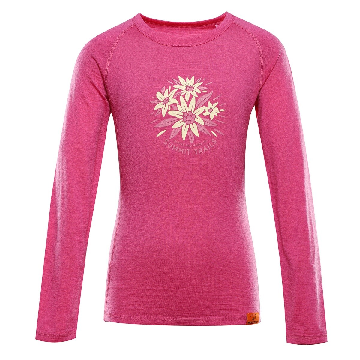 Dětské merino triko alpine pro mereno růžová 116-122