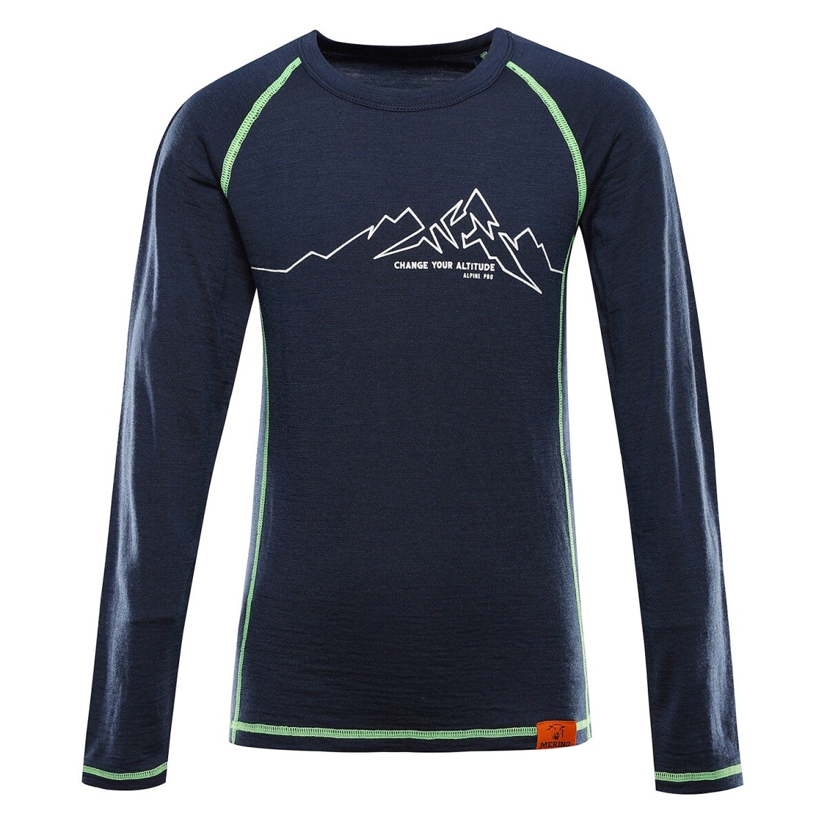 Dětské merino triko alpine pro mereno modrá 116-122