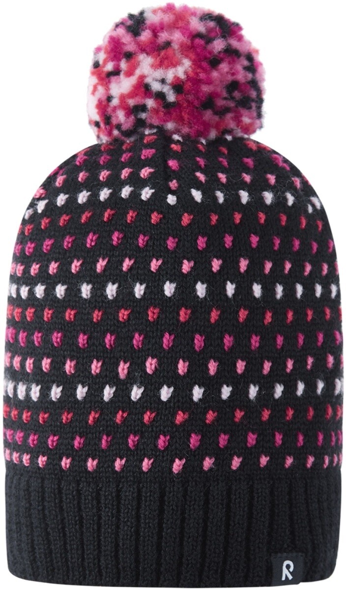Dětská zimní čepice reima pampula černá/růžová 56-58