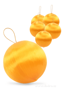 SATELIA | saténové vánoční koule oranžové | 6 ks | Ø 6 cm