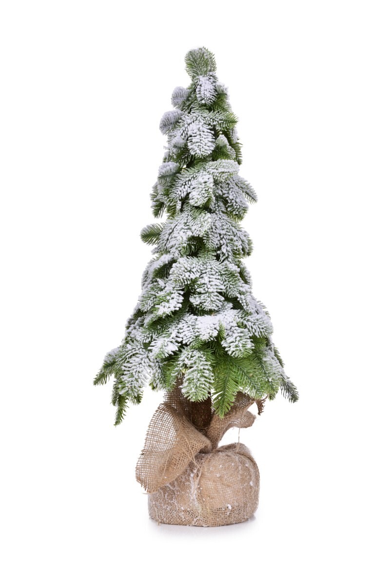 SNĚHOVÝ SMRK GRANDE | Zasněžený stojící stromek s jutovým podstavcem | 80 cm