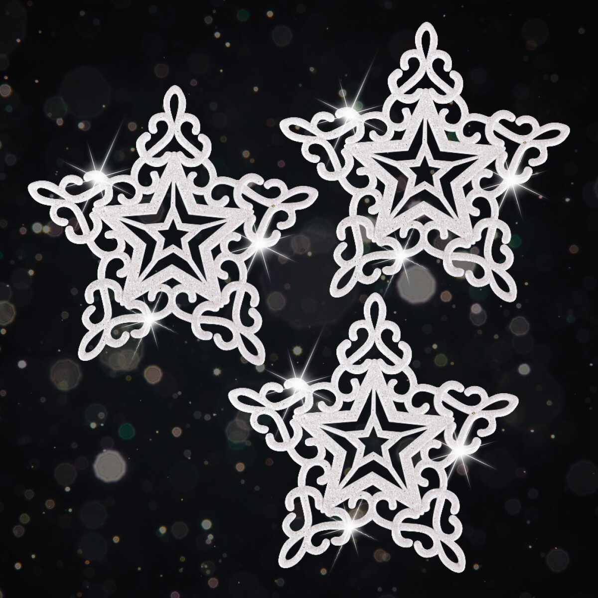 HVĚZDA | závěsná dekorace | 3 ks × 11 cm