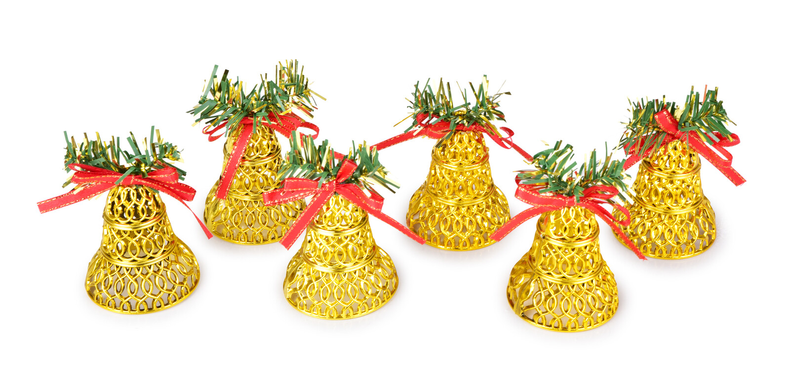 ZLATÉ ZVONĚNÍ | vánoční zvonečky krajkového vzhledu | sada 6 ks | 8 cm