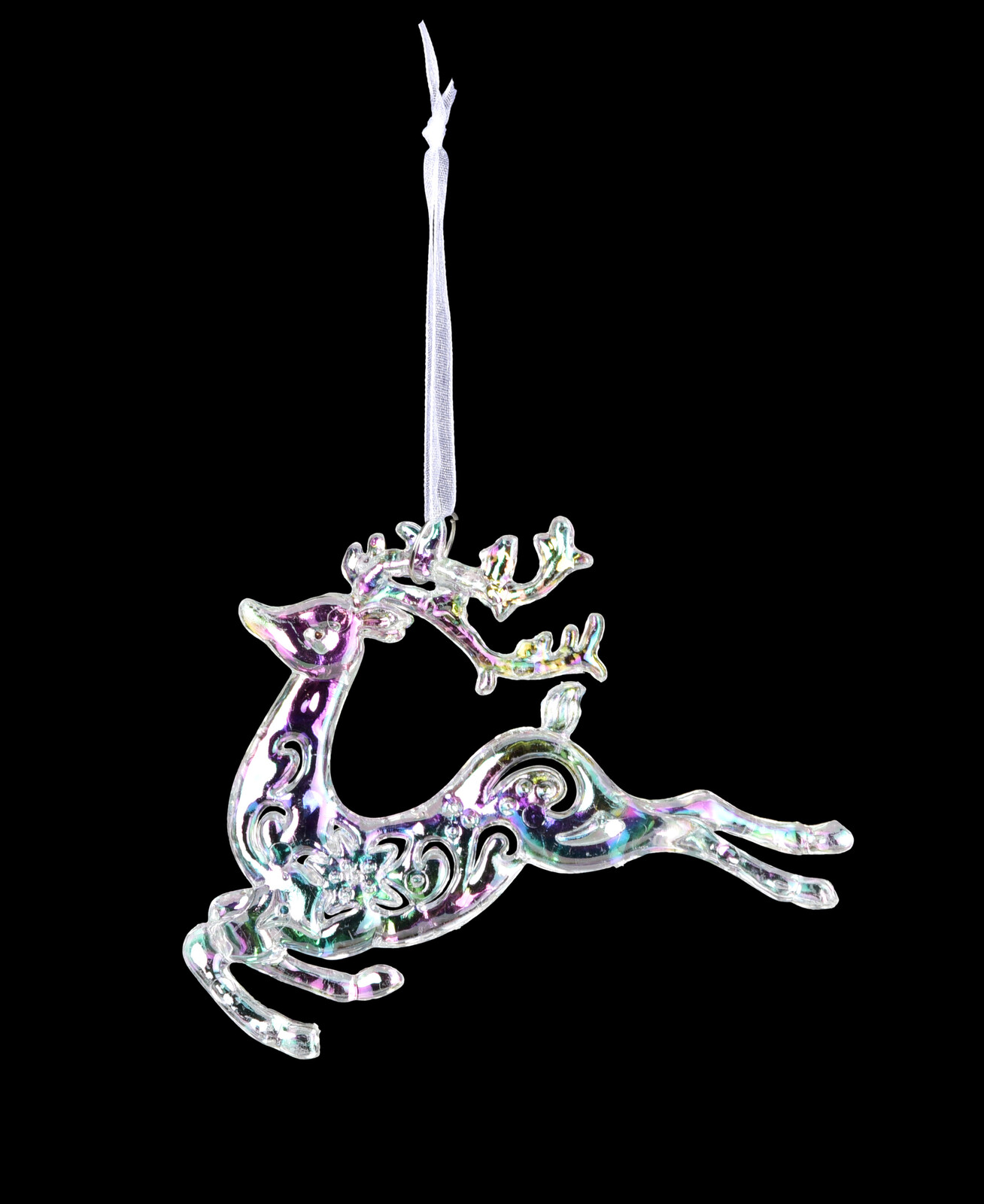 LEDOVÉ KRÁLOVSTVÍ | závěsná dekorace DUHOVÝ JELEN | 12 cm