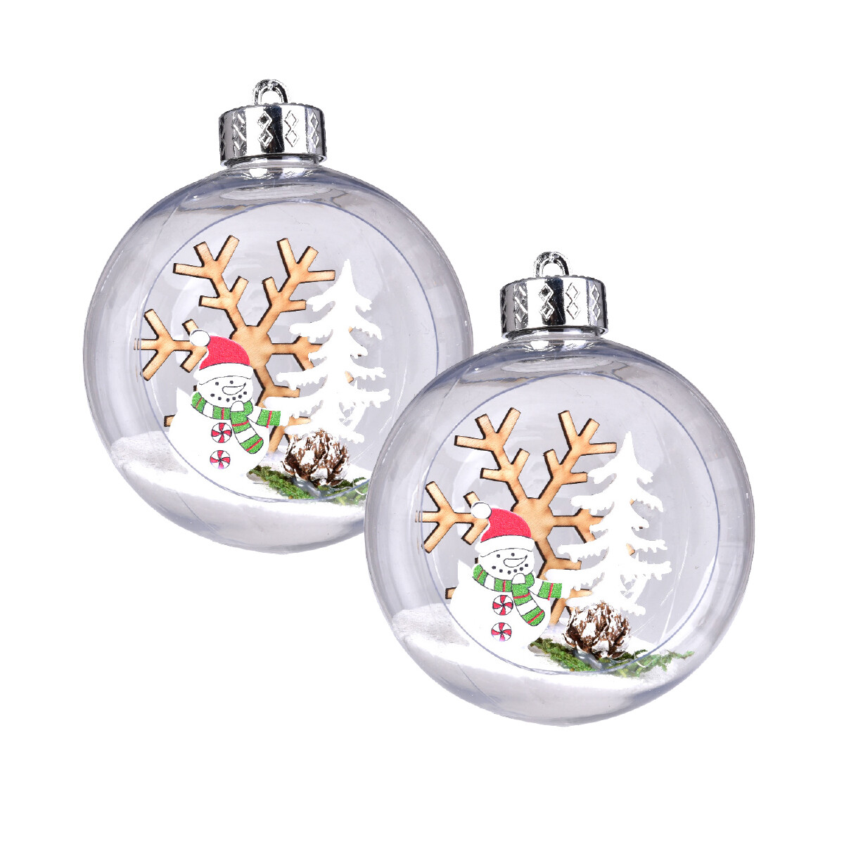 VLOČKOVÉ DOBRODRUŽSTVÍ | sada 2 ozdob s vnitřní dekorací | XL 10 cm