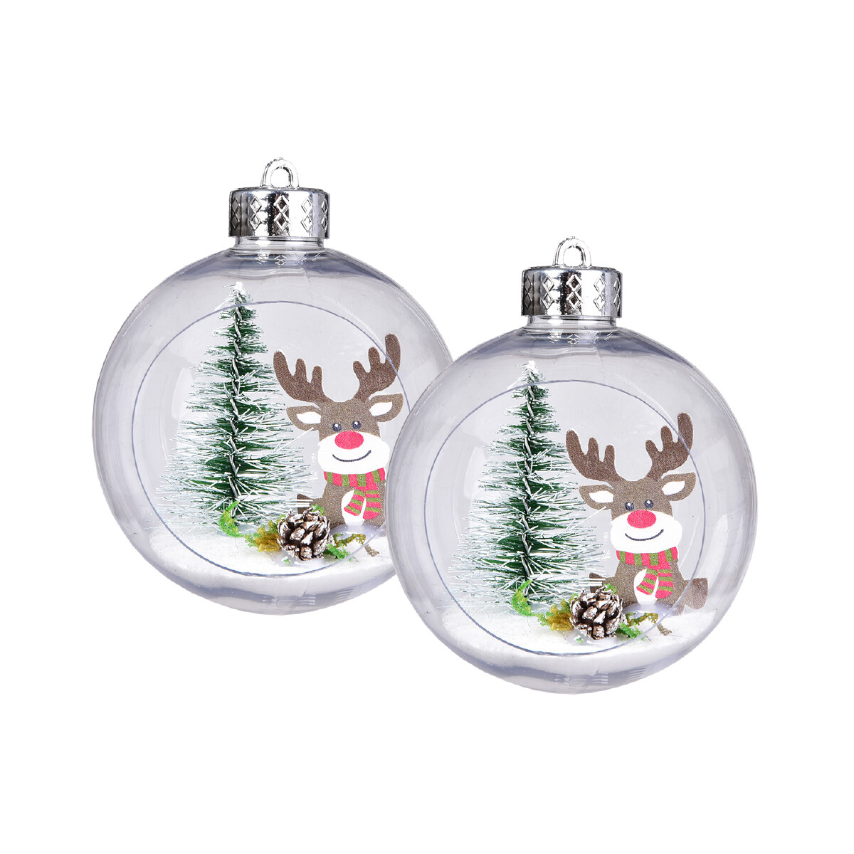 SOBÍ POHÁDKA | sada 2 XL ozdob s vnitřní dekorací | 10 cm