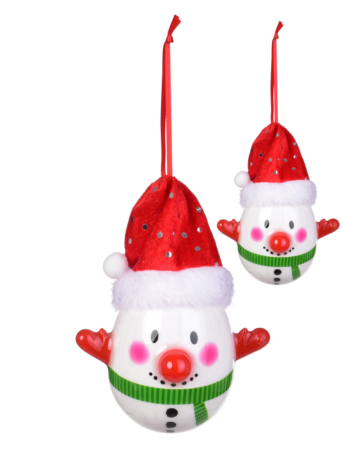 HUHULÁCI VE VEJCI | sada 2 XXL sněhuláků s čepicí a zelenou šálou | 14 cm