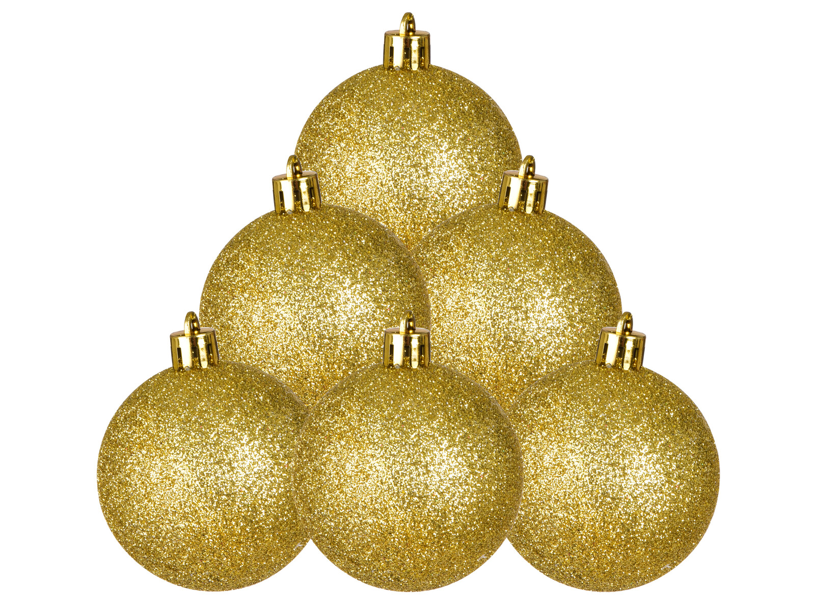ZLATÁ AURA | sada ozdob | 6 ks | zlaté třpytivé koule