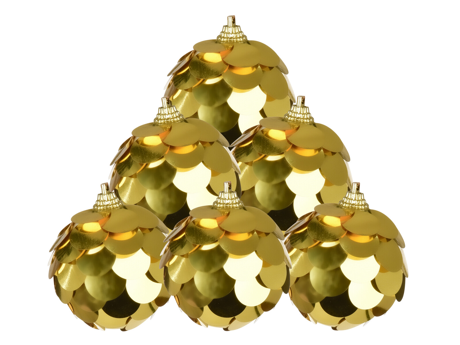 ZLATÝ LESK VÁNOC | sada ozdob | 6 ks | flitrové koule