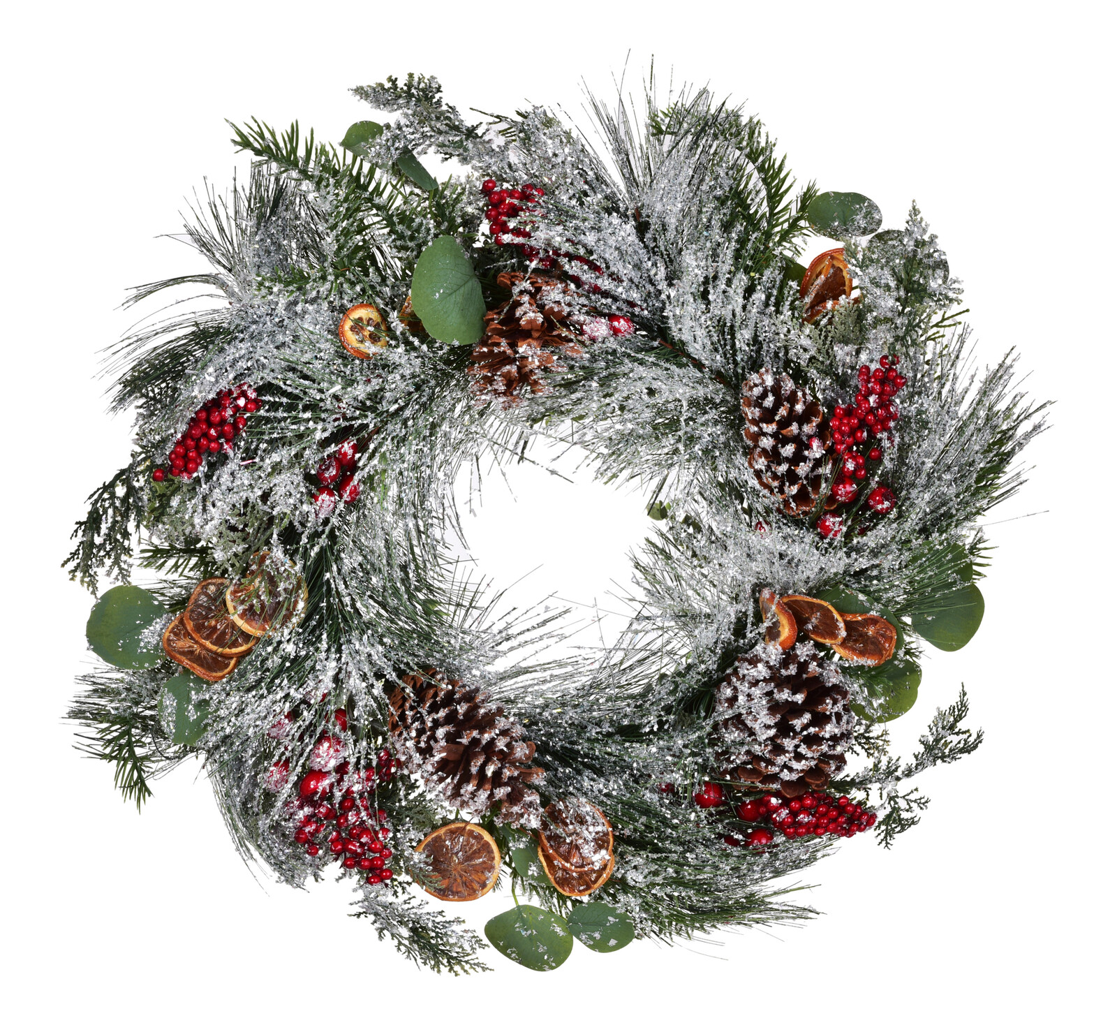 Zimní věnec s šiškami a plody | dekorace na dveře i stůl | Ø 50 cm
