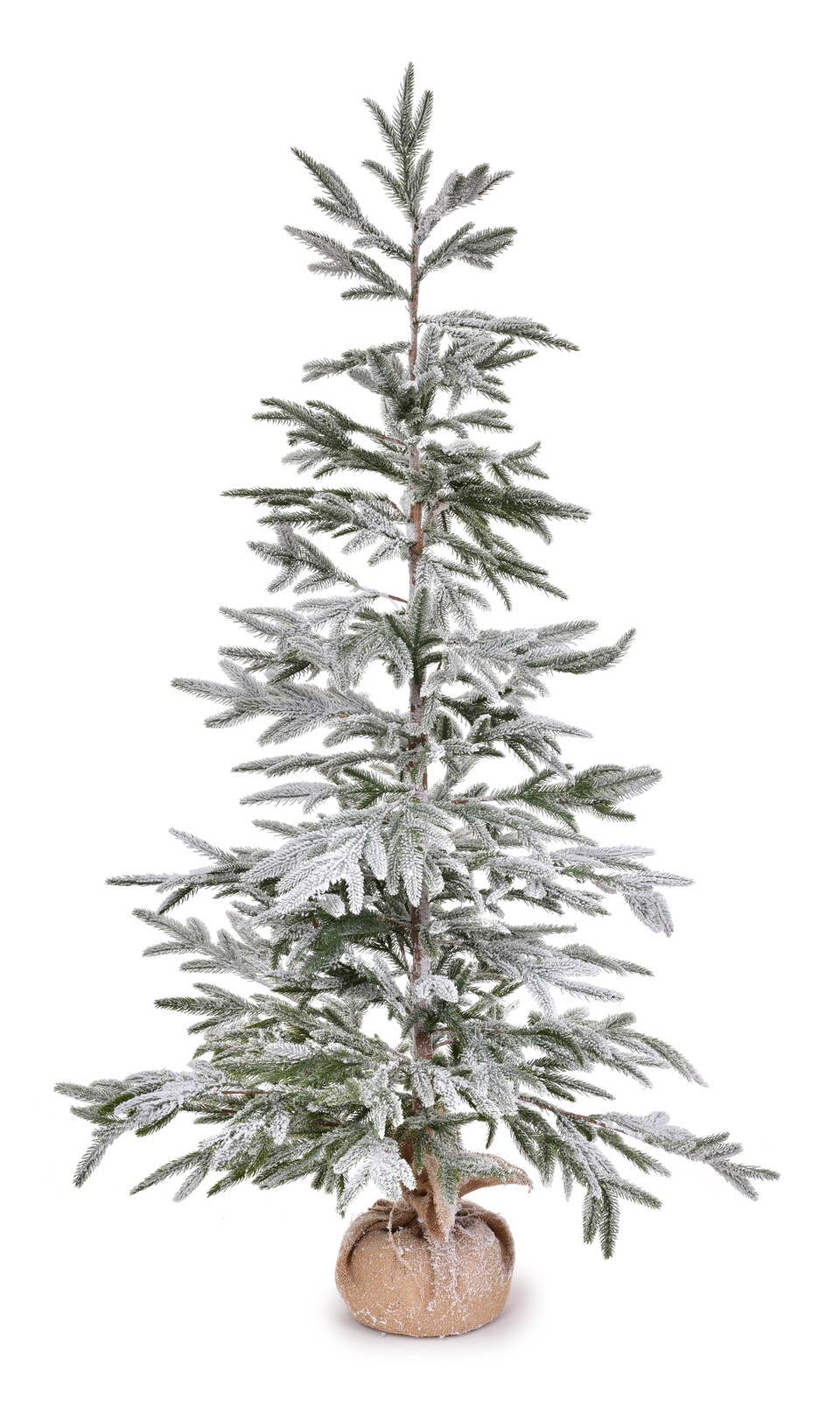 LESNÍ TICHO | zasněžený smrk na jutovém podstavci | 160 cm
