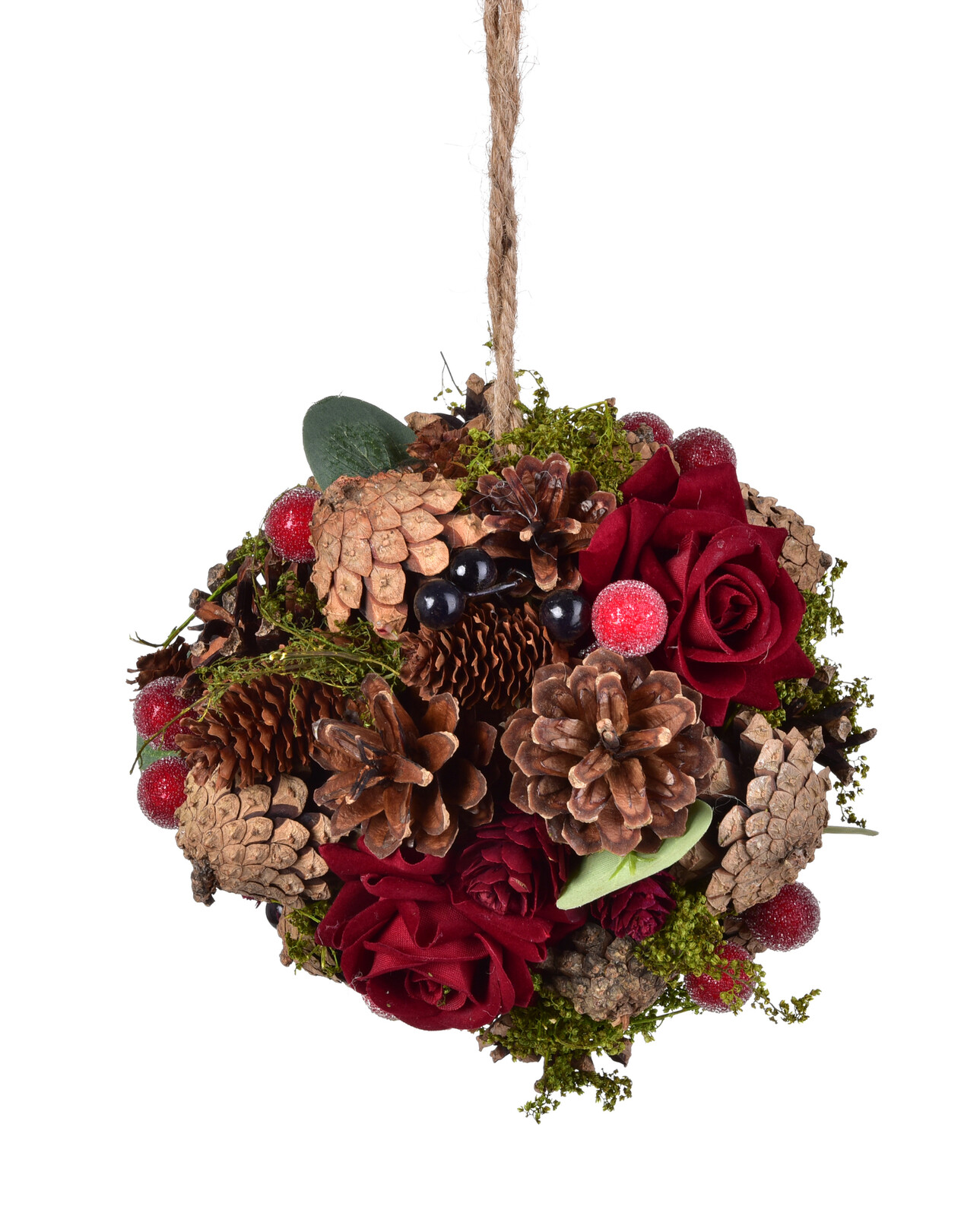 LESNÍ KOULE | závěsná přírodní dekorace ze šišek | Ø 14 cm