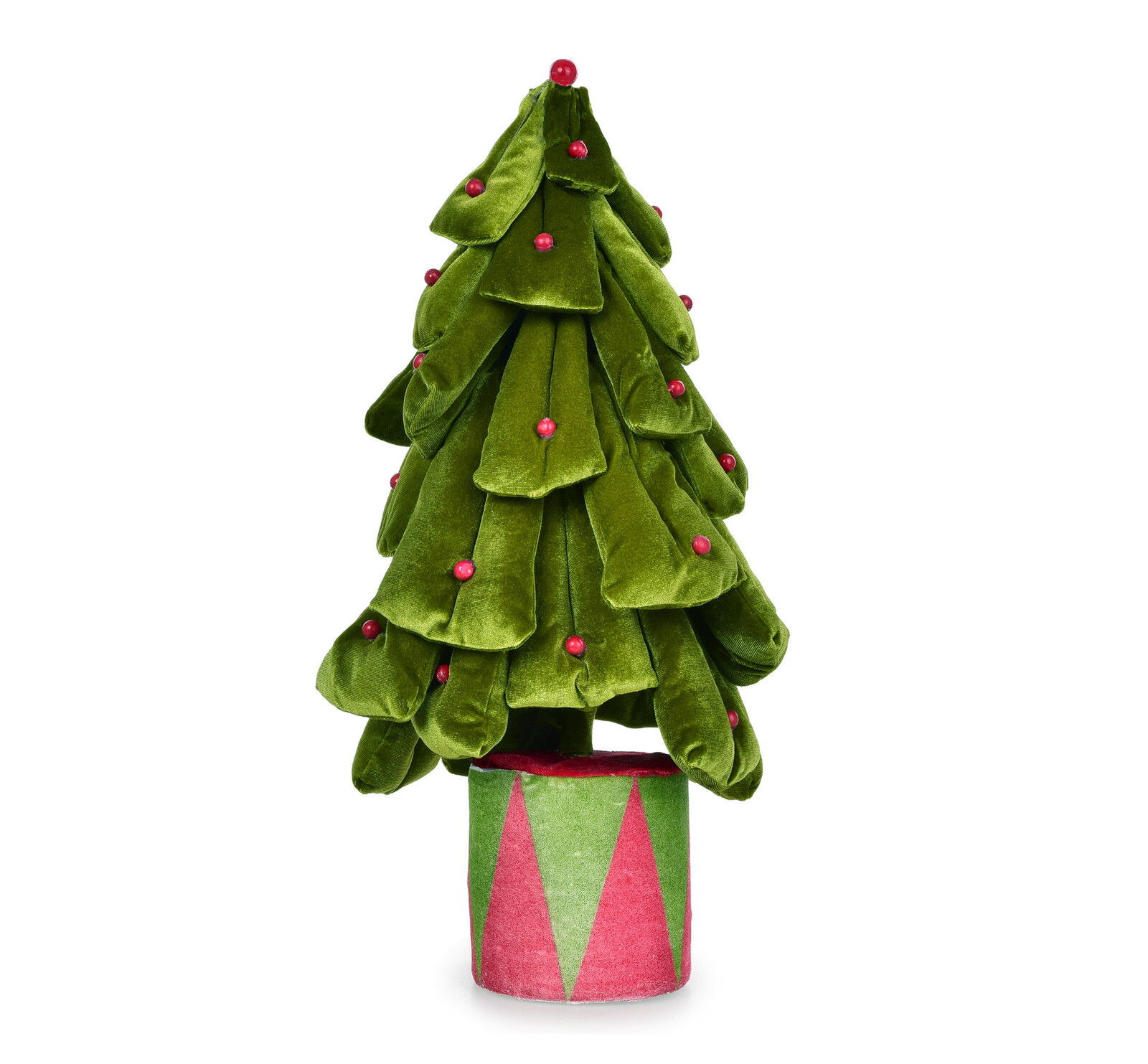 SAMETOVÝ KLAUNÍK | velurový vánoční stromek s kouličkami | 50 c