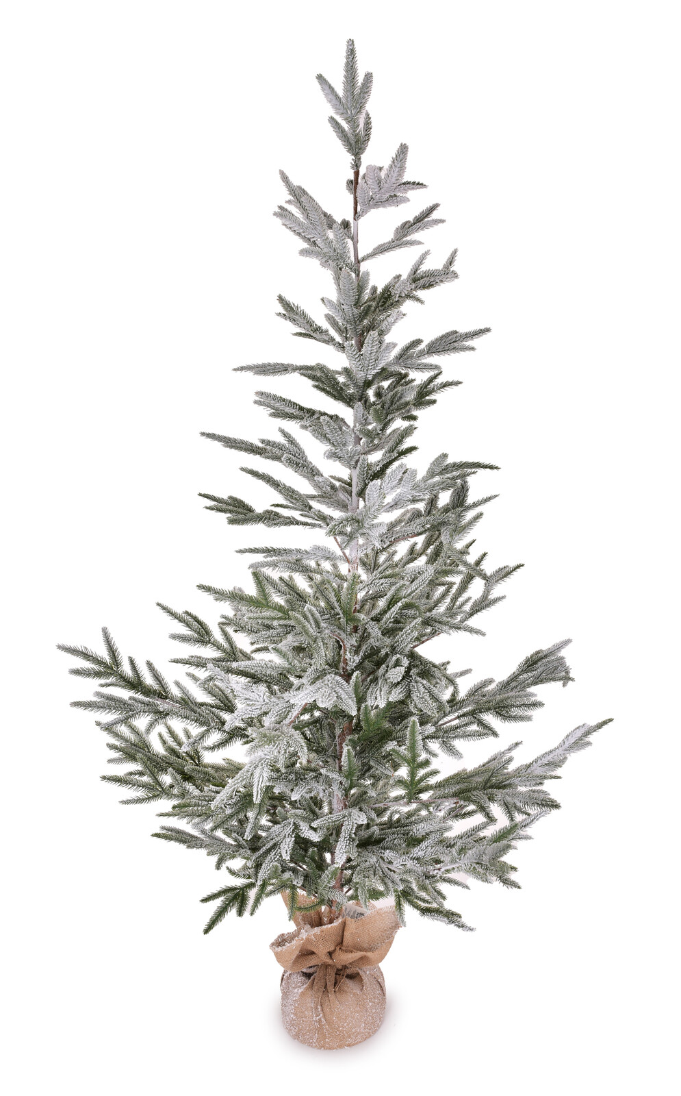 ZIMNÍ VELKOLEPOST | zasněžený smrk na jutovém podstavci | 190 cm