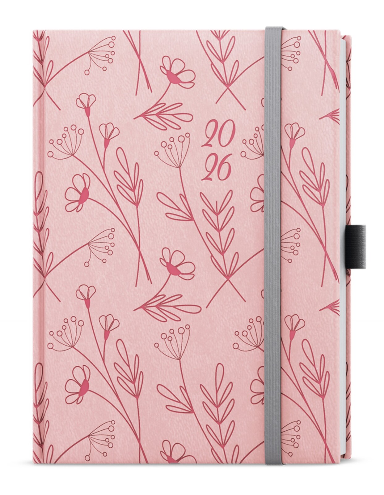 Týdenní diář 2026 Vivella extra Kvítí - B6, pastelově růžový