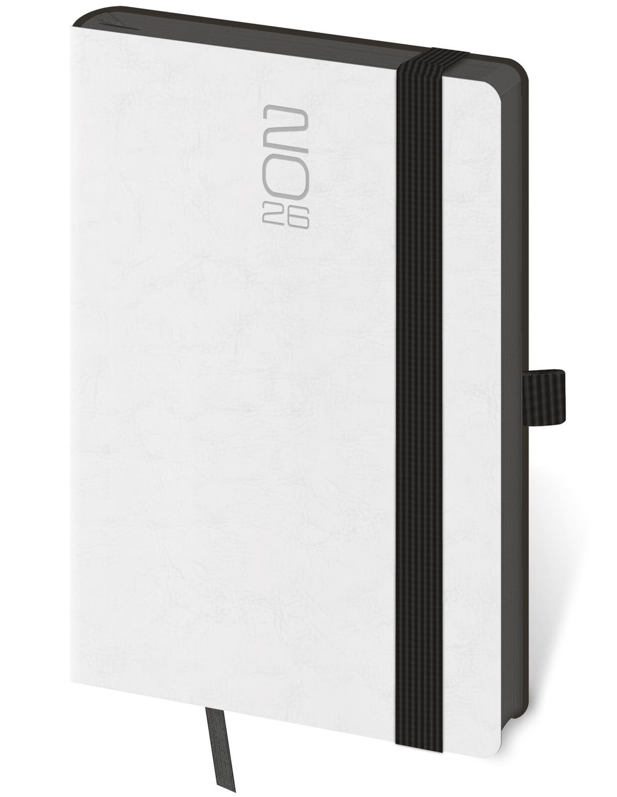 Týdenní kapesní diář 2025 Memory - bílý s gumičkou