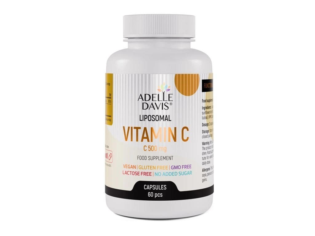 Adelle Davis - Lipozomální vitamín C, 500 mg, 60 kapslí