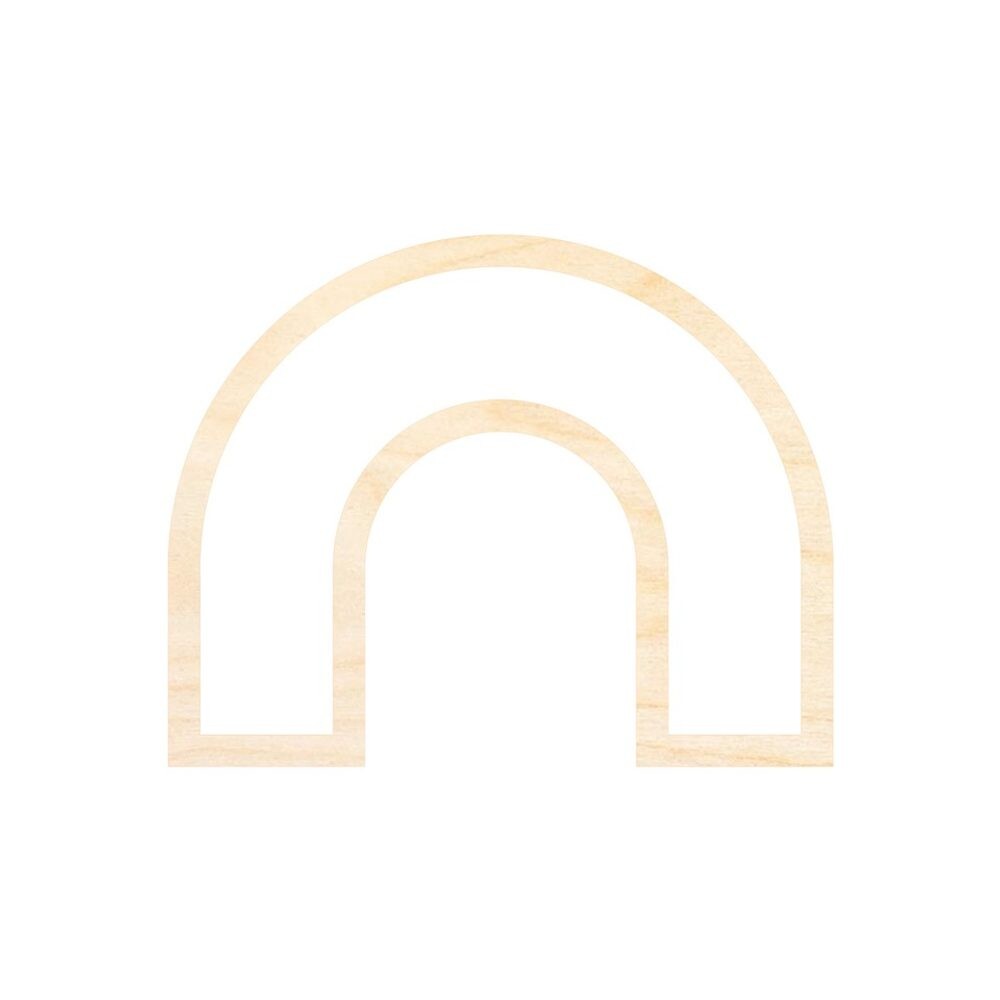 Dřevěný výřez pro Macramé duha 25cm - 1 ks
