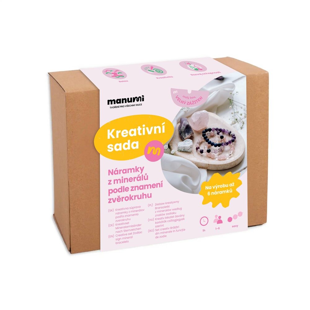 Manumi kreativní sada na výrobu náramků z minerálů podle znamení zvěrokruhu - 1 ks
