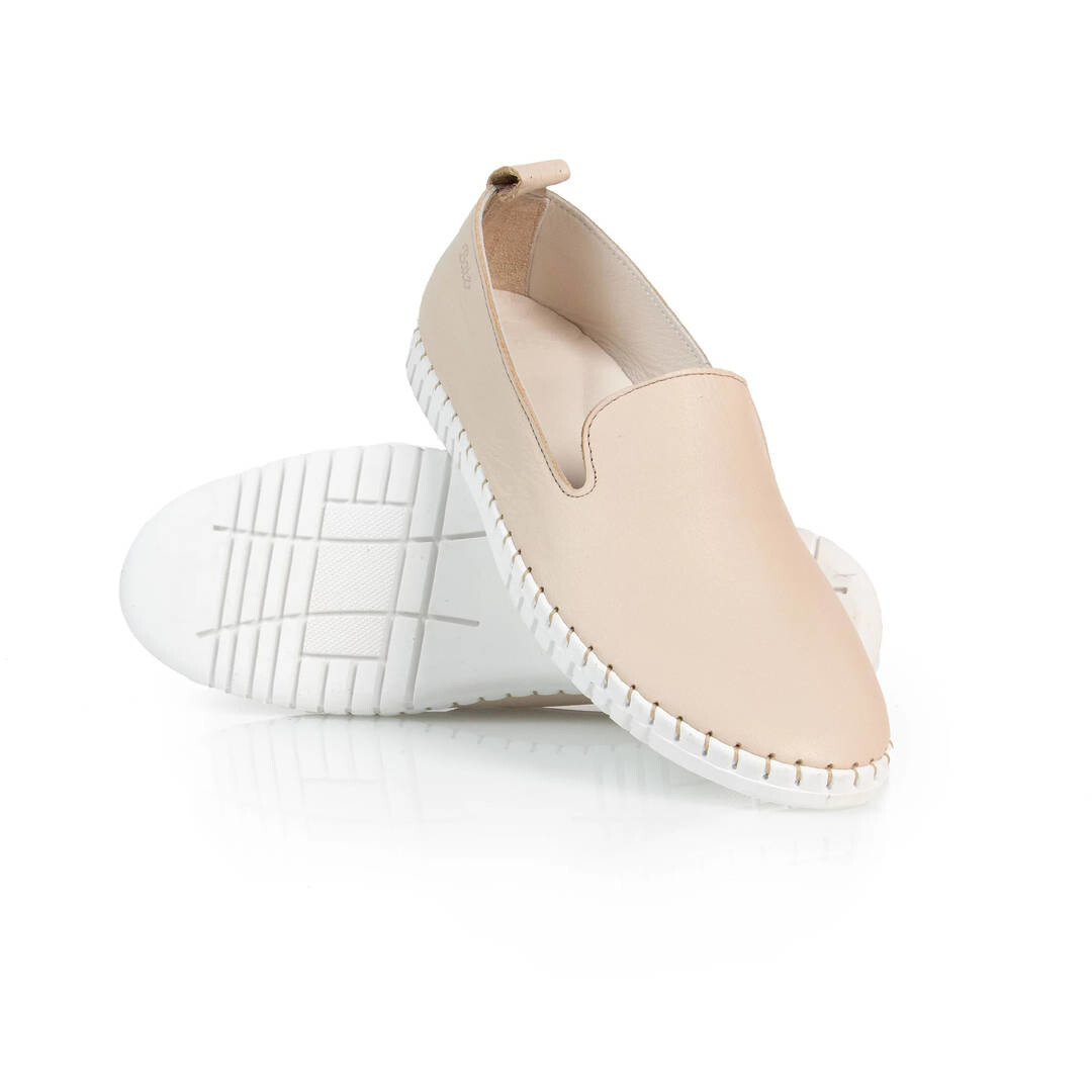 Batz Elmira Beige Dámské kožené mokasíny béžové 38