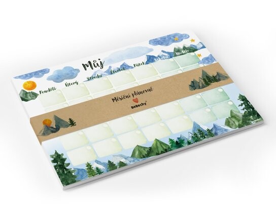 Měsíční plánovač A4 Hory