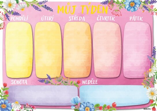 Týdenní plánovač A4 Barevný