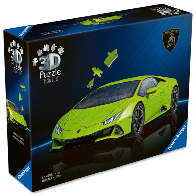 Puzzle 3D Iconics: Lamborghini Huracán Evo zelené
