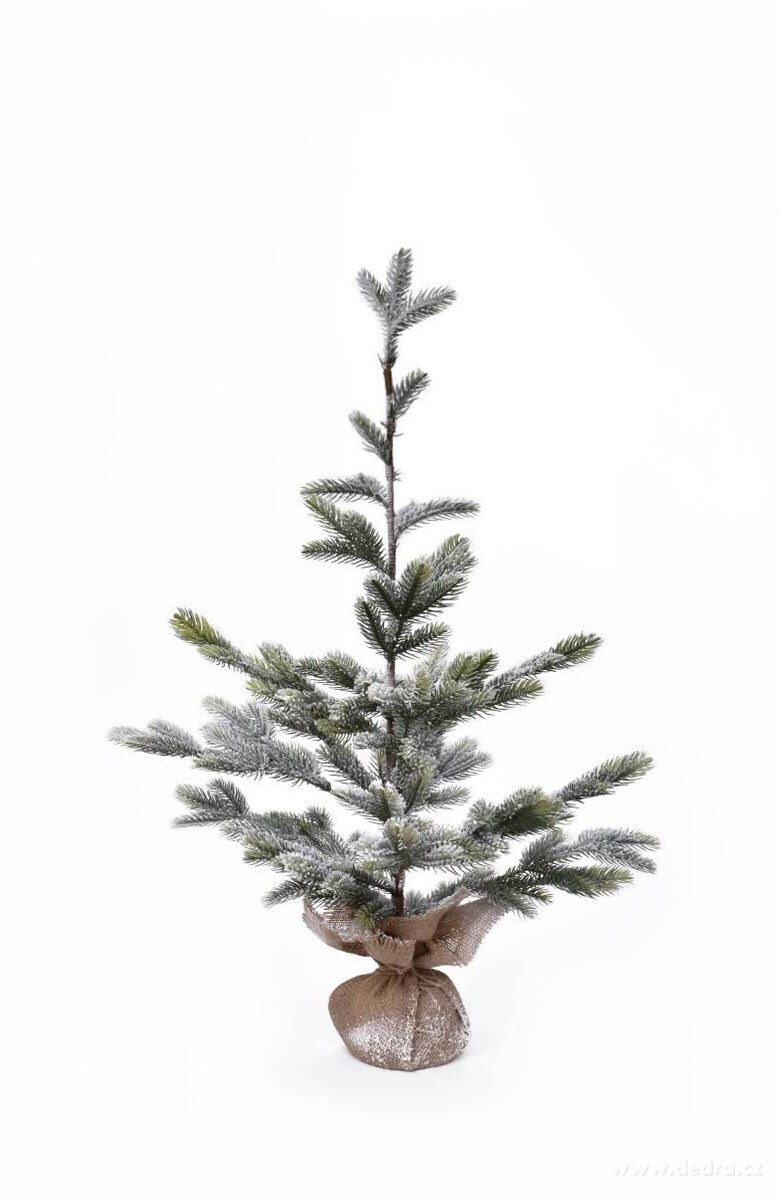 Zasněžený smrk | zimní dekorace s jutovým podstavcem | 90 cm