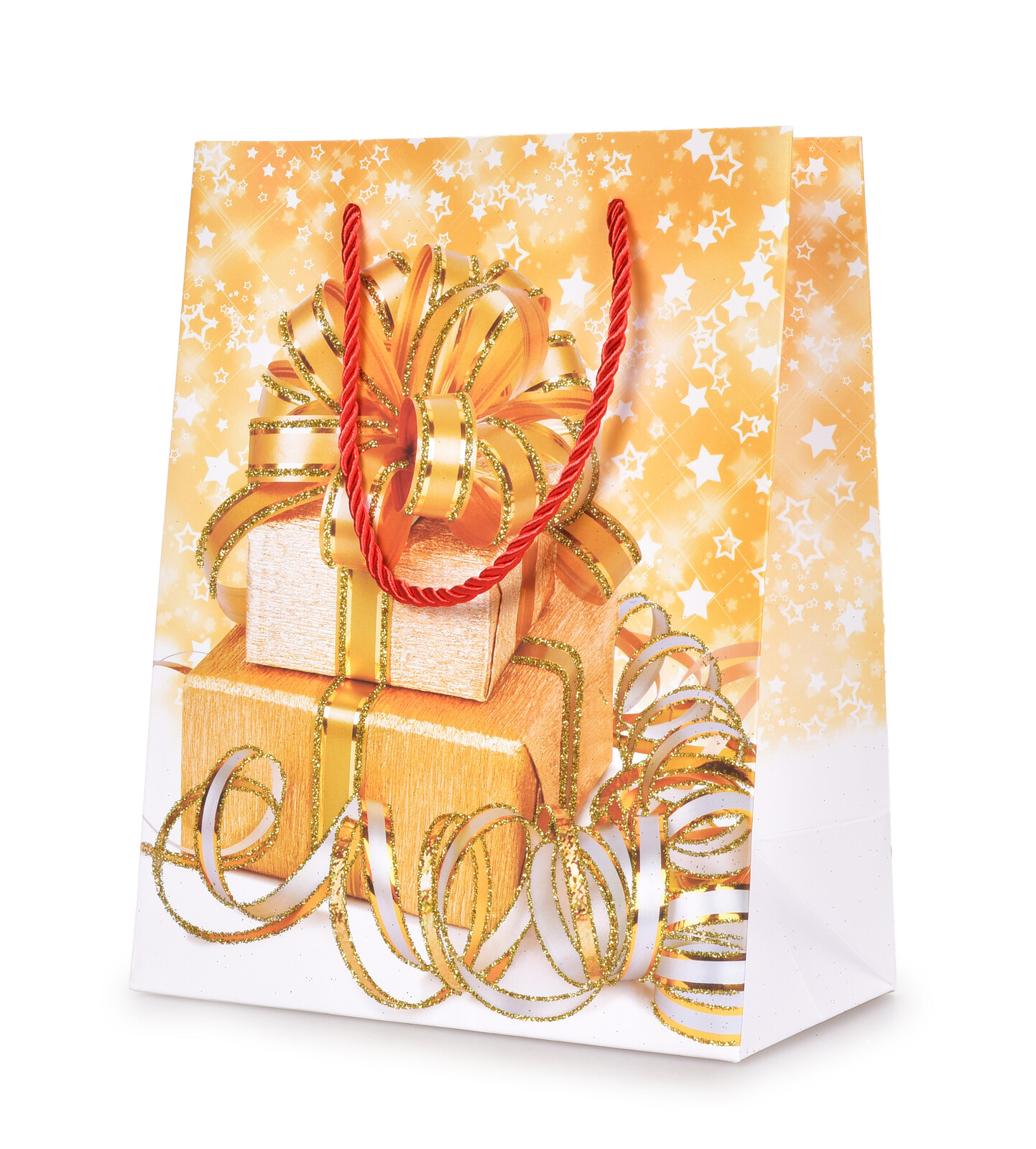 Golden Gifts | dárková taška se zlatými třpytkami | velikost M