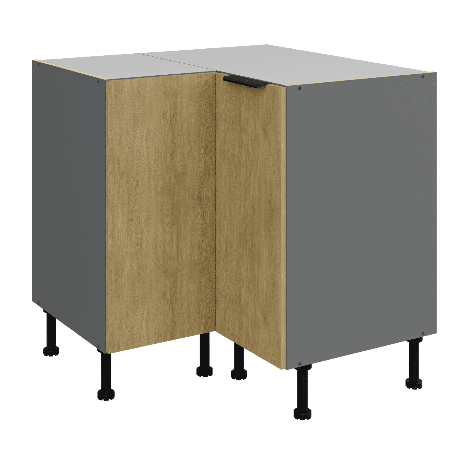 Spodní rohová skříňka Cremona ANT 90x90 DN 2F BB Barva korpusu: Antracit, Barva dvířek: Dub Cremona