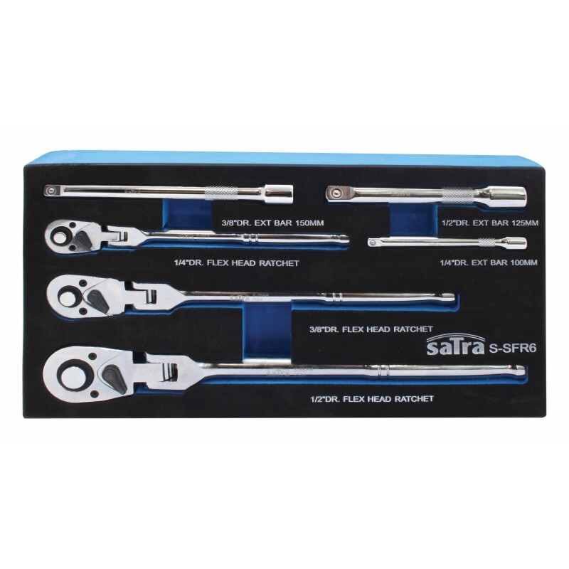 Sada 6 dílů Ráčnových klíčů s prodloužením- SATRA