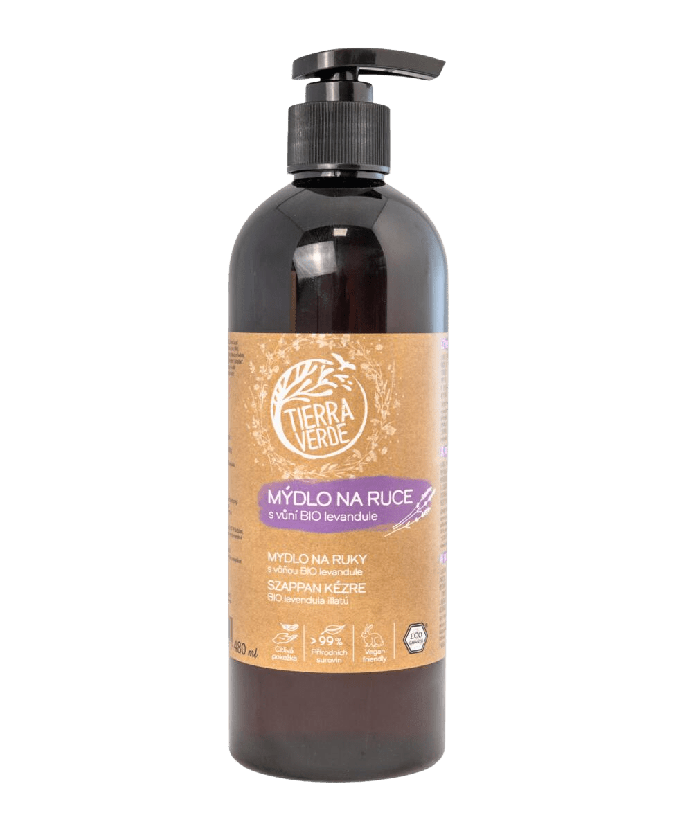 TIERRA VERDE Tekuté mýdlo na ruce s vůní BIO levandule 480 ml