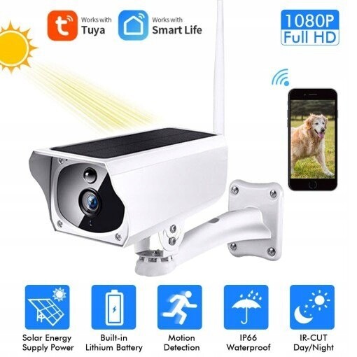 Venkovní solární kamera Wifi Full Hd App Tuya smart live