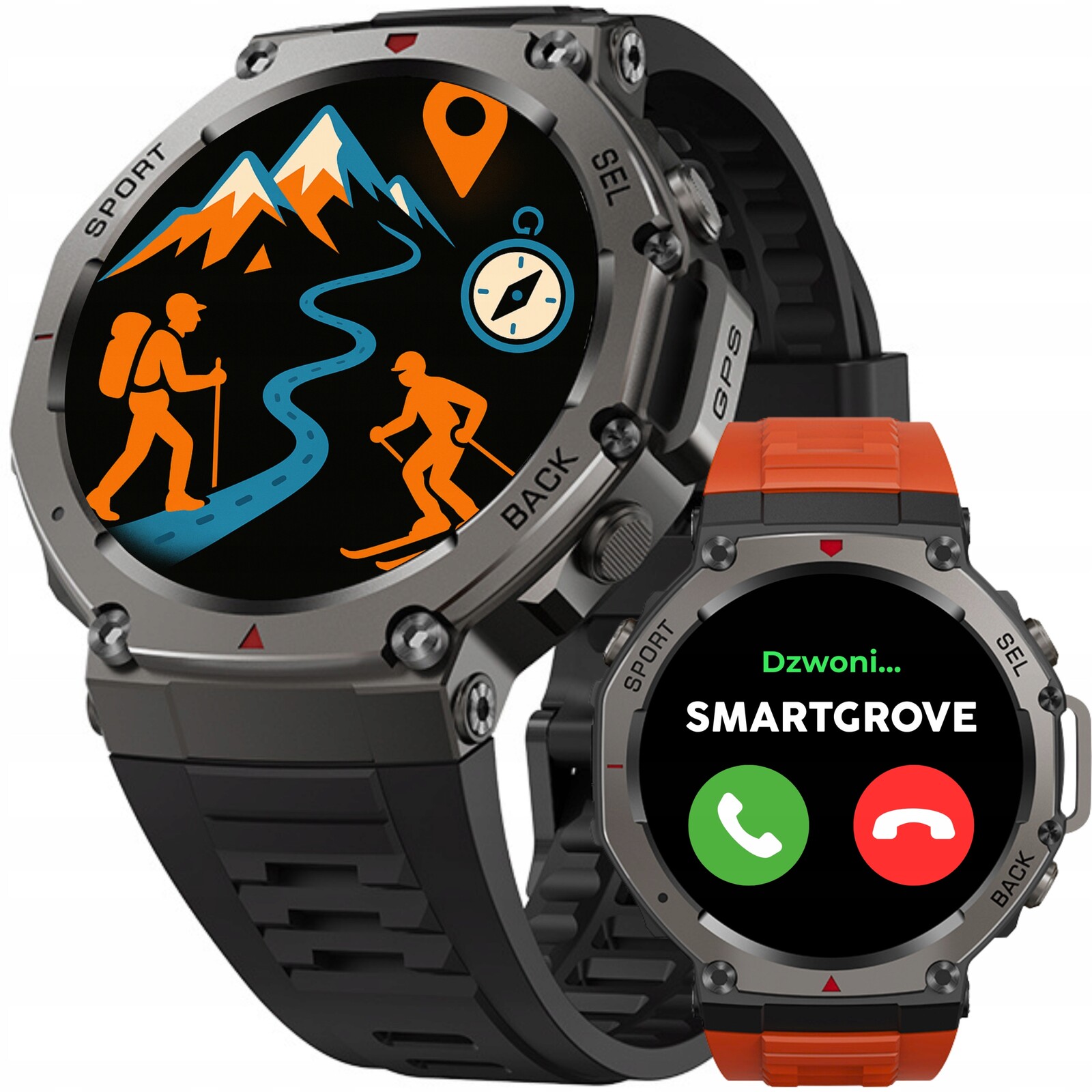 Pánské Chytré Hodinky voděodolné, sportovní, Gps, volání, Menu Pl chytré hodinky