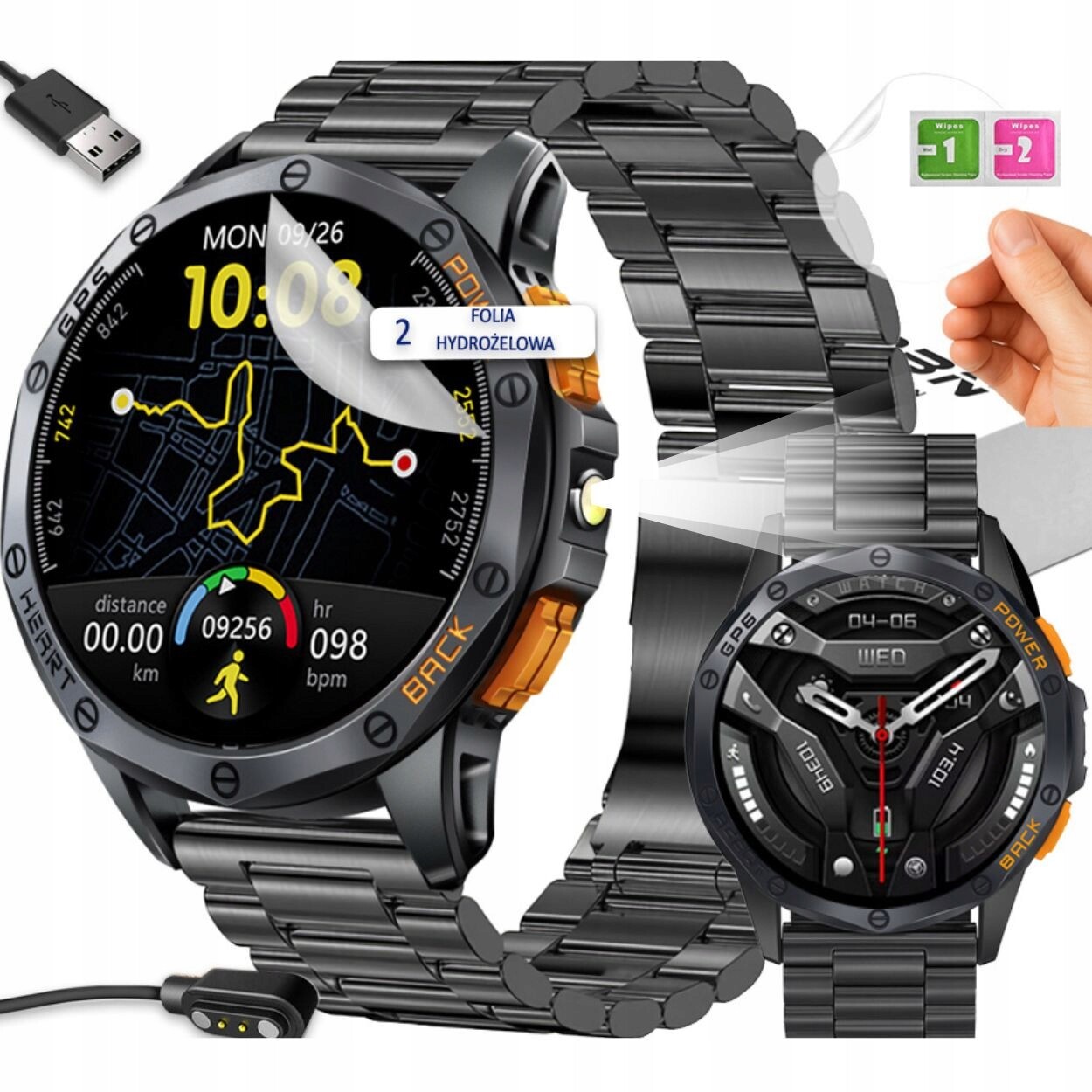 Chytré Hodinky Amoled Gps Kompas IP68 Bluetooth hovory 530 mAh