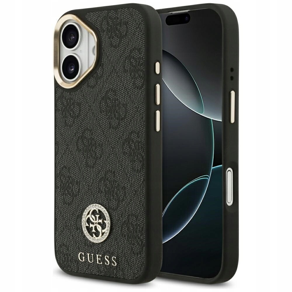 Pouzdro Guess 4G Strass Logo MagSafe pro iPhone 17, černé