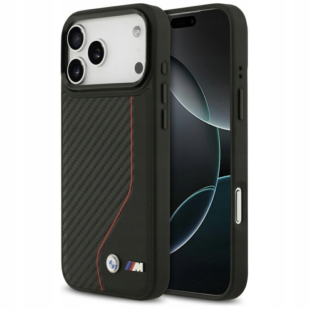 Pouzdro Bmw M Carbon Line & Logo MagSafe pro iPhone 17 Pro Max, červené