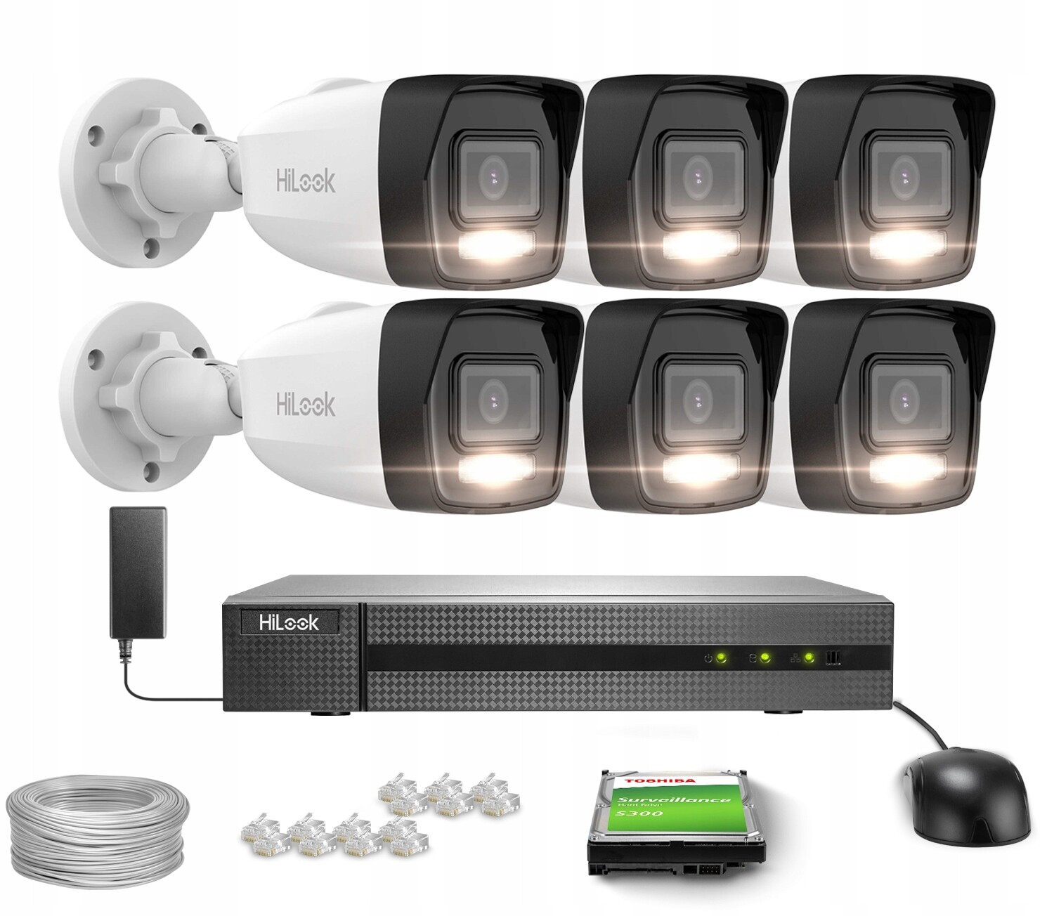 Sada pro monitorování 6x IPCAM-B8-30DL 4K Smart Hybrid-Light 30 m