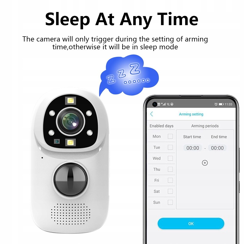 4G kamera na baterie, Sim karta, aplikace v380, bezplatná aplikace