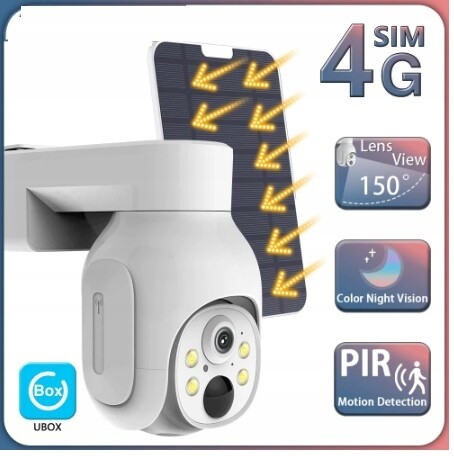 Bezdrátová Solární Kamera 4G Širokoúhlá 150°