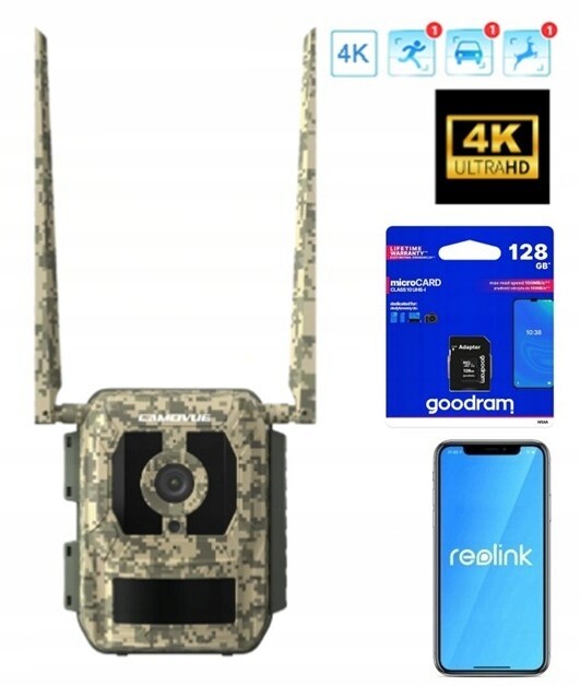 Fotopast Reolink Camovue 8MP Lte Talon Series S130 4G Sim Karta 128GB